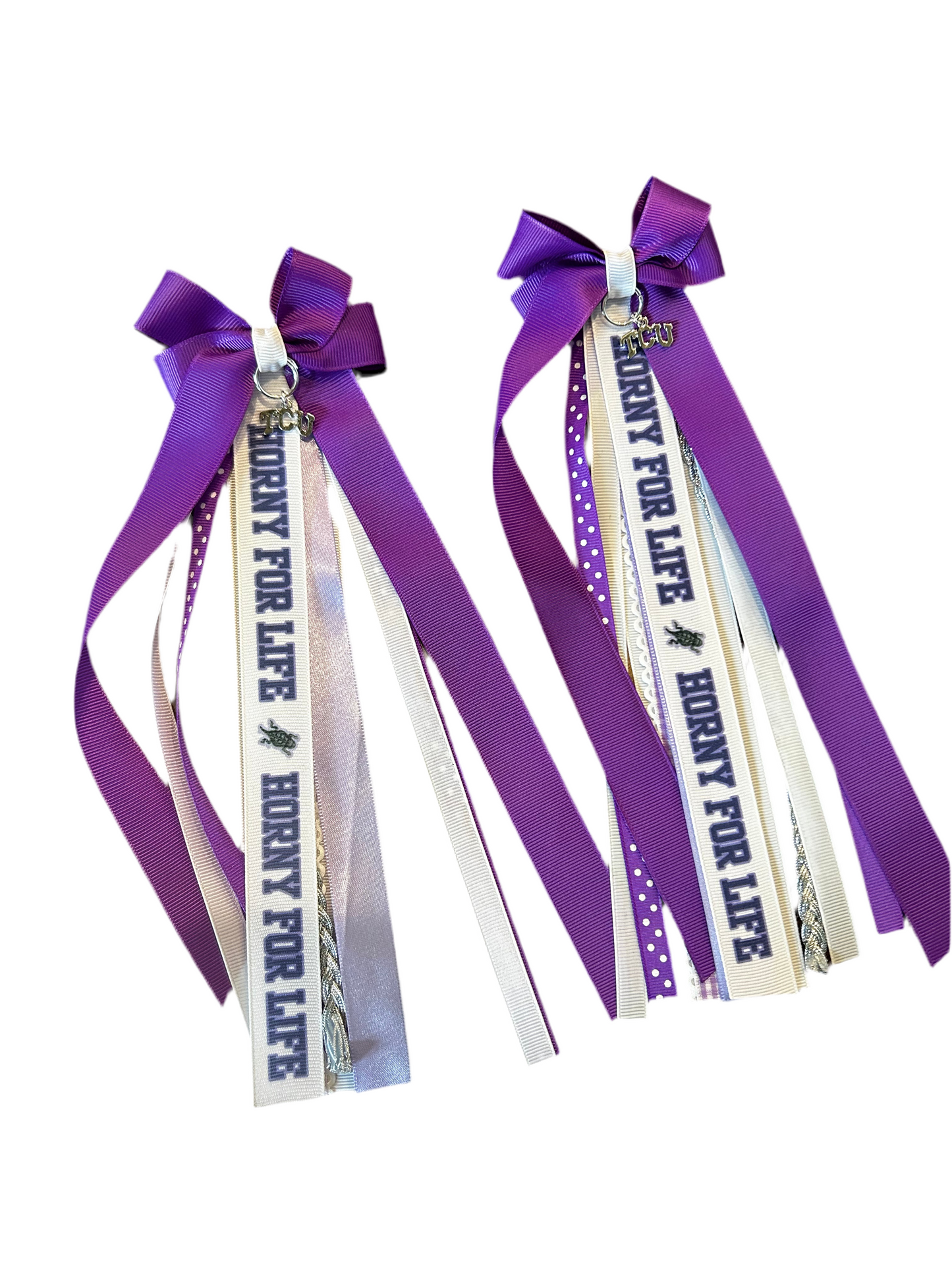 Boot Bows-Purple TCU Charm