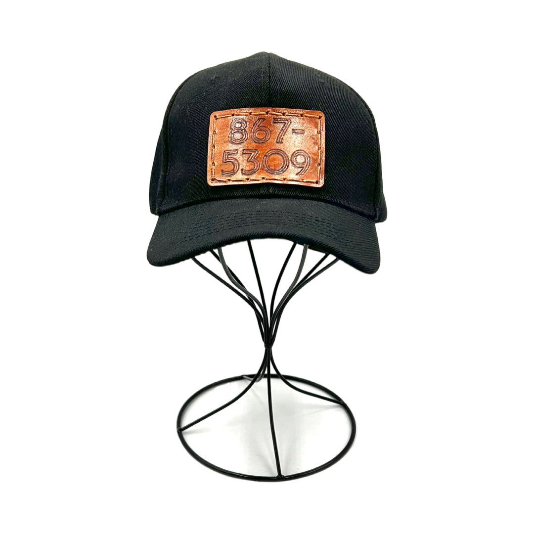GenX 867-5309 Leather Patch Hat- Black Classic Hat