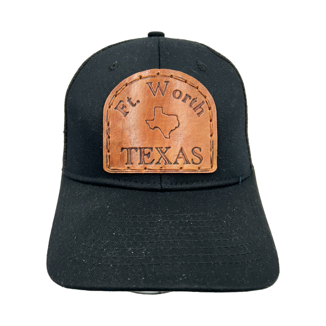 Fort Worth Leather Patch Hat- Black Classic Hat