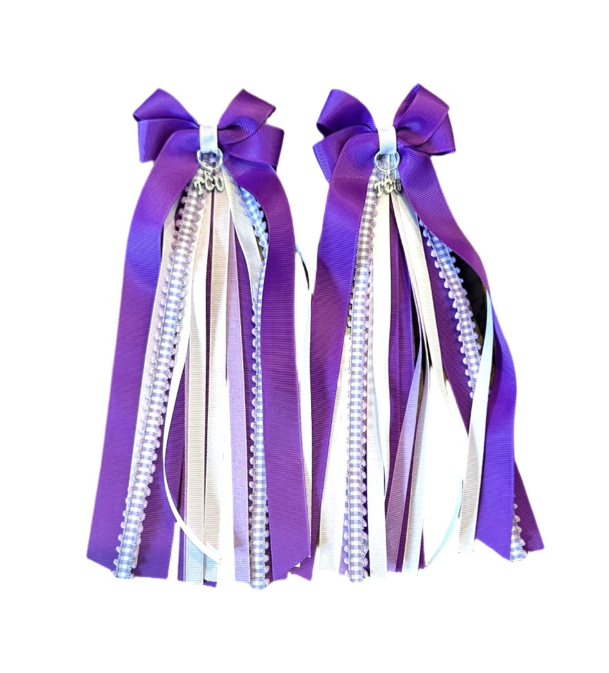 Boot Bows-Purple TCU Charm