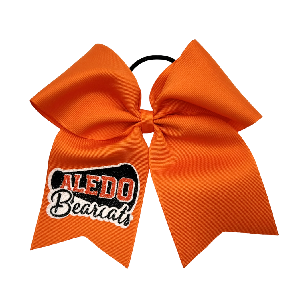 Aledo Orange Glitter Megaphone Bow
