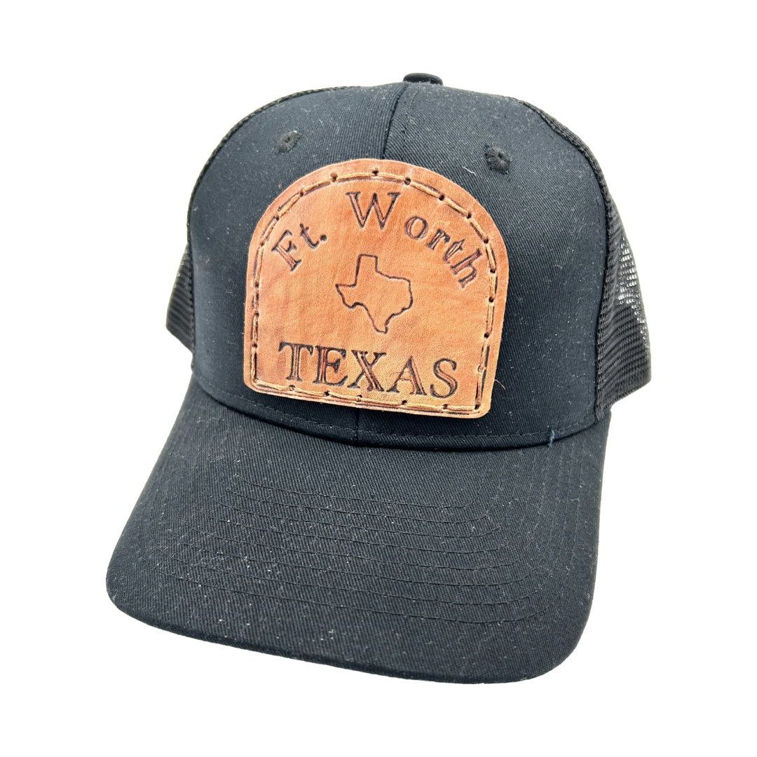 Fort Worth Leather Patch Hat- Black Classic Hat