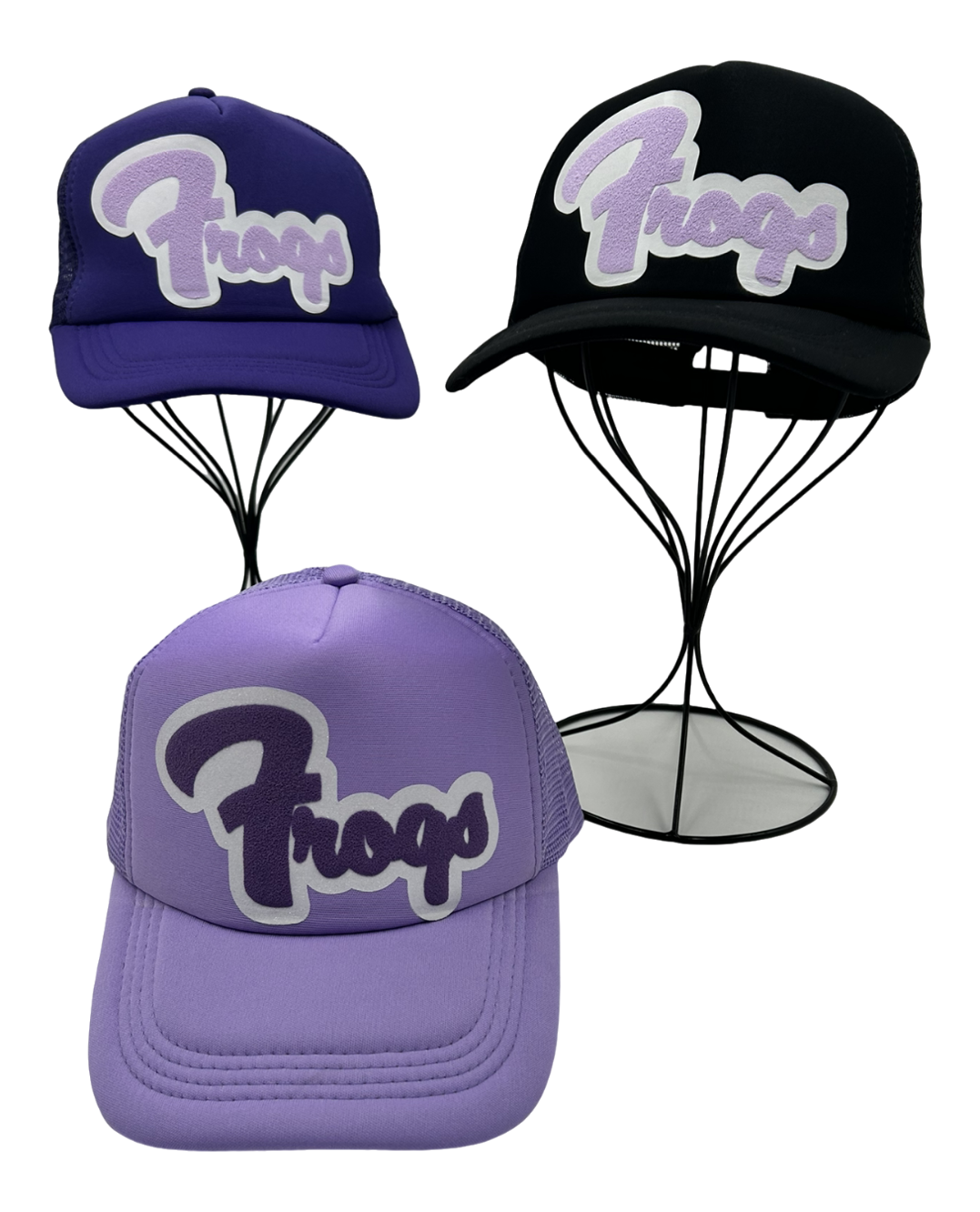 TCU Puff Vinyl Double Layer Frogs Trucker Hat