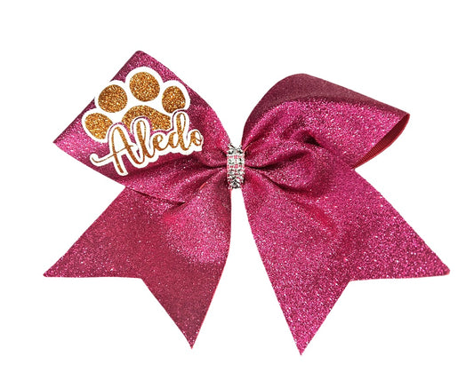 Aledo Glitter Pink Out Cheer Hair Bow