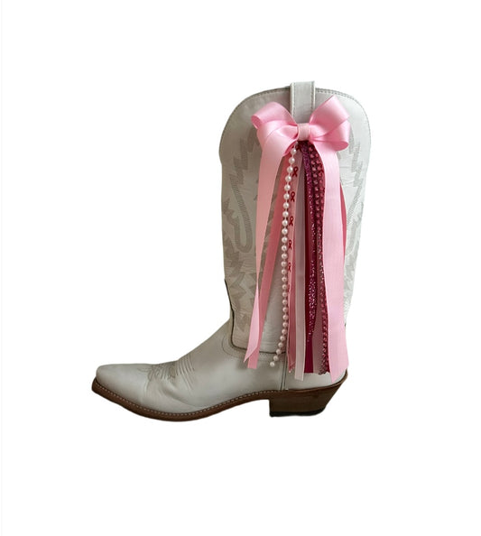 Boot Bows- Light Pink Pinkout Breast Cancer Awareness