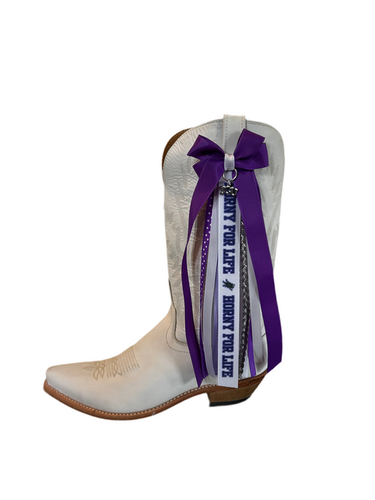 Boot Bows-Purple TCU Charm