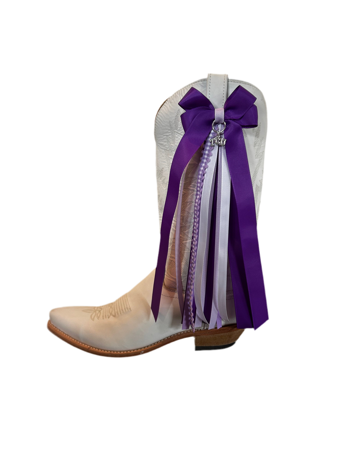 Boot Bows-Purple TCU Charm