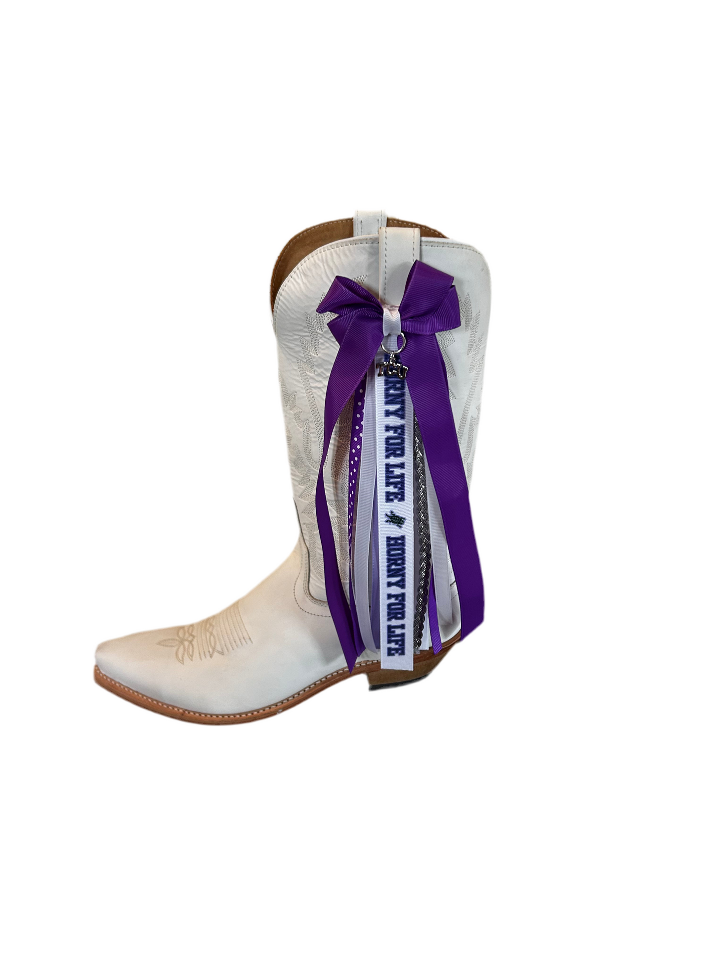 Boot Bows-Purple TCU Charm