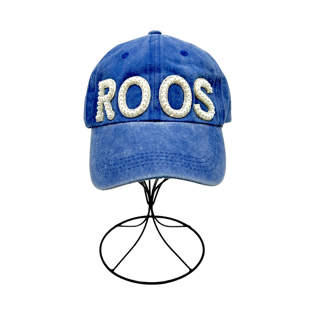 Weatherford Roos Pearl and Rhinestone Washed Blue Cap