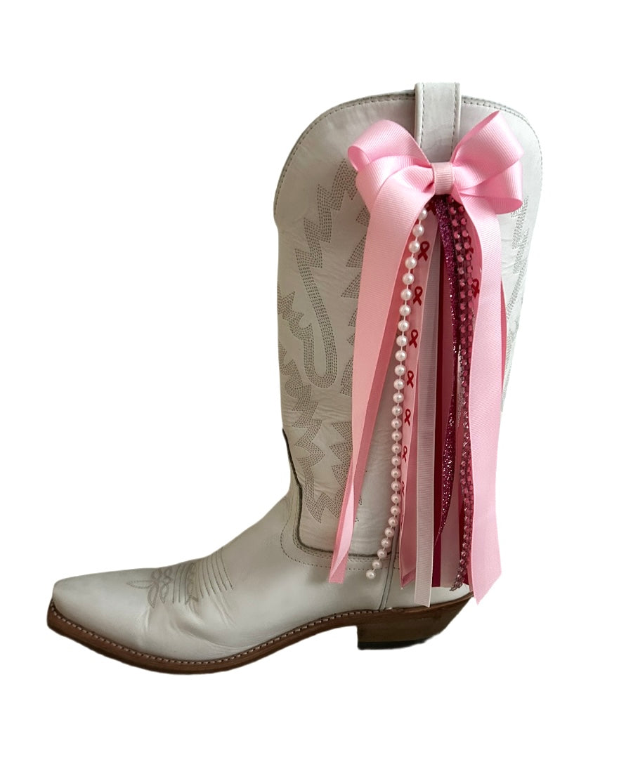 Boot Bows- Light Pink Pinkout Breast Cancer Awareness