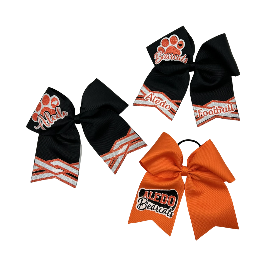 Aledo Orange Glitter Megaphone Bow