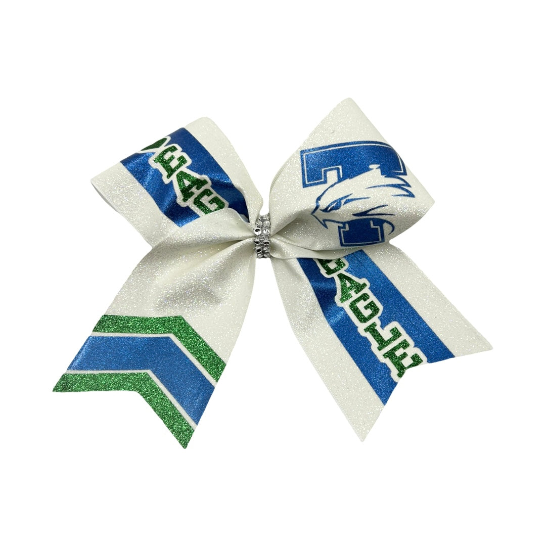TCA White Full Glitter Cheer Bow