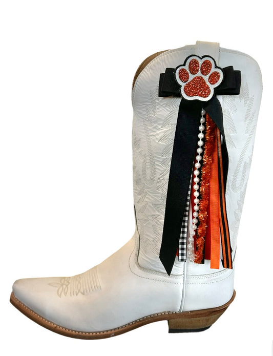 Boot Bows- Aledo Orange and Black