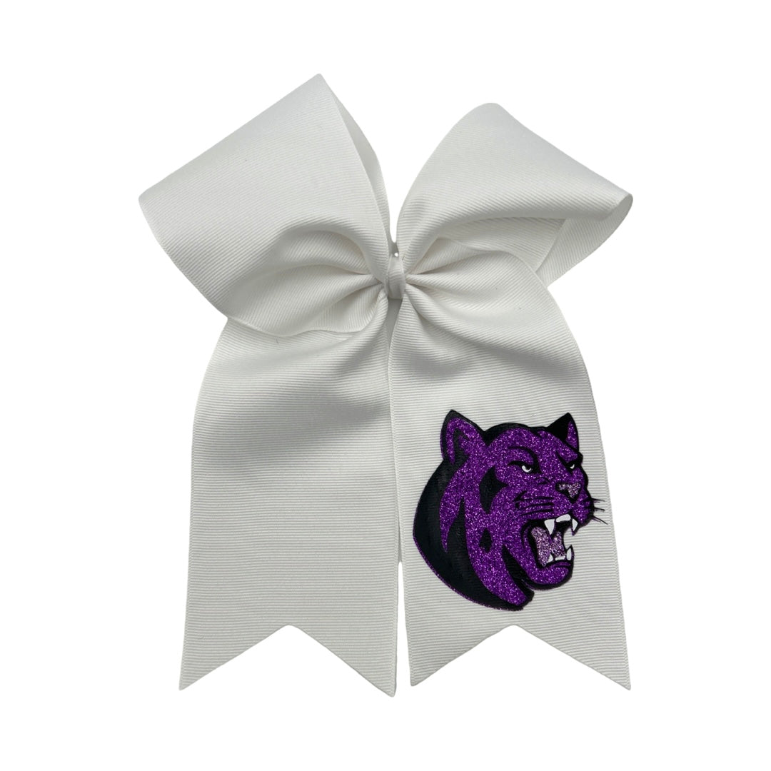 Paschal Panthers Large White Glitter Bow
