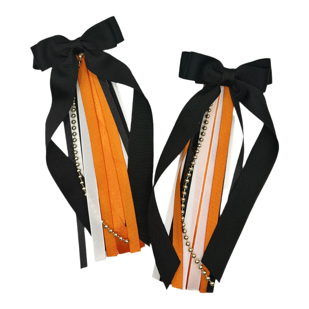 Boot Bows- Orange and Black