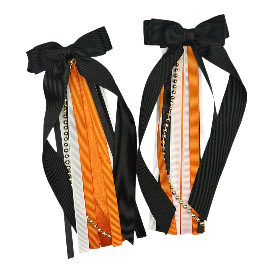 Boot Bows- Orange and Black