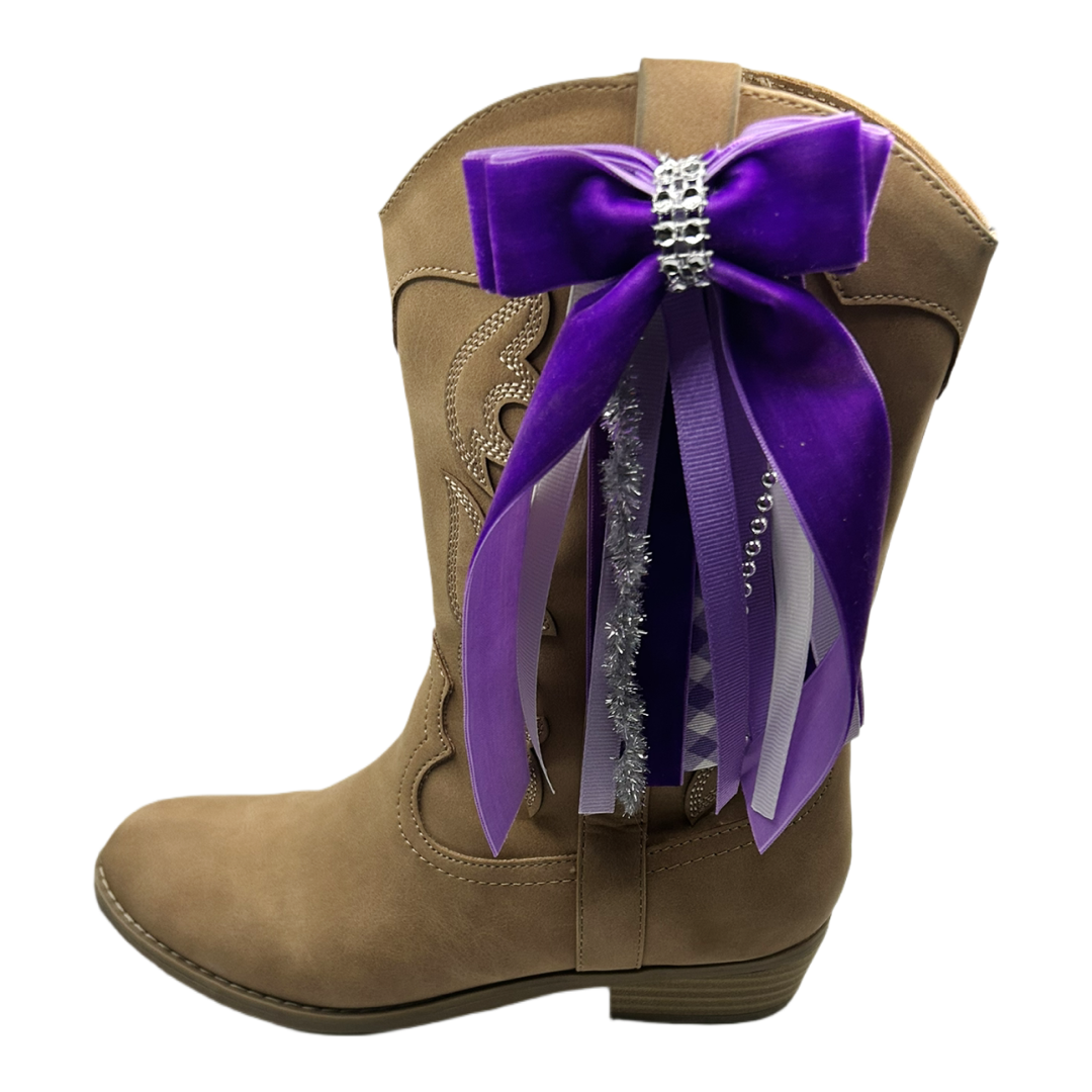 Boot Bows- Purple Velvet