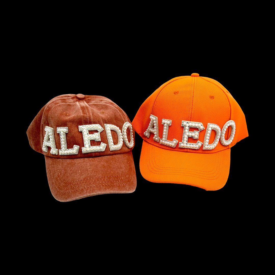 Aledo Pearl and Rhinestone Baseball Cap- Orange Classic Cap