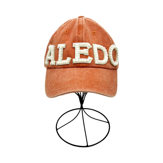 Aledo Pearl and Rhinestone Baseball Cap- Orange Classic Cap